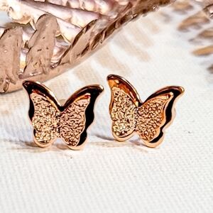 Rose Gold Plated Butterfly Detailed Studs